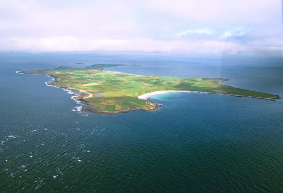North Ronaldsay from the air. Photograph © Kevin Woodbridge